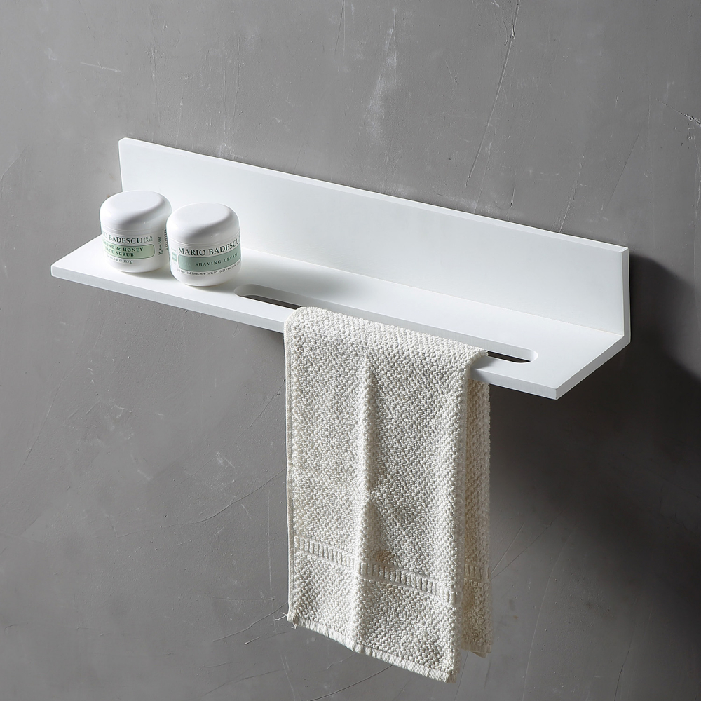 картинка Полочка с полотенцедержателем для ванной комнаты ABBER Stein AS1655, белый