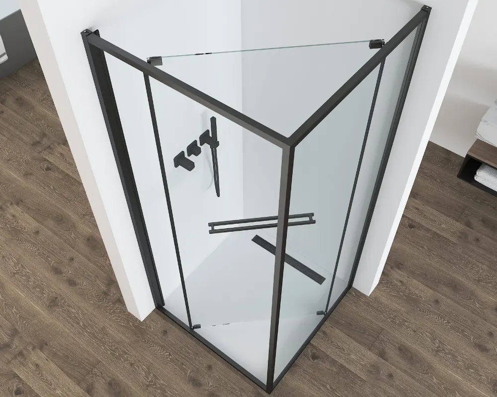 картинка Душевое ограждение Black&White S1120-9090GM 90x90, оружейная сталь