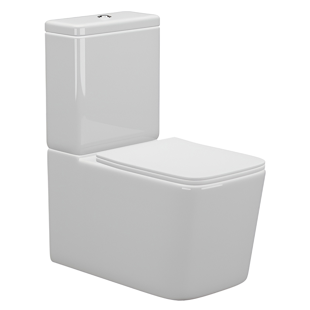 картинка Унитаз-компакт AVS Атом безободковый с сиденьем, белый