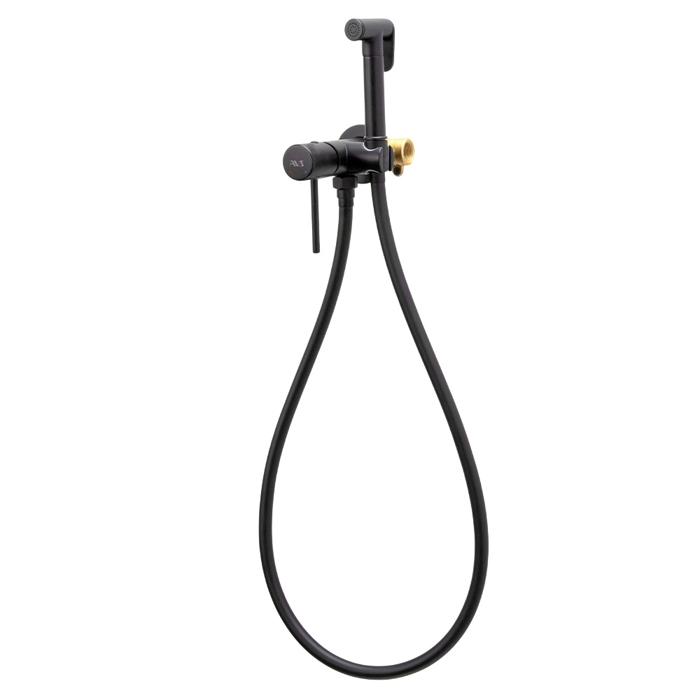 картинка Гигиенический душ со смесителем AVS Slimmer черный матовый