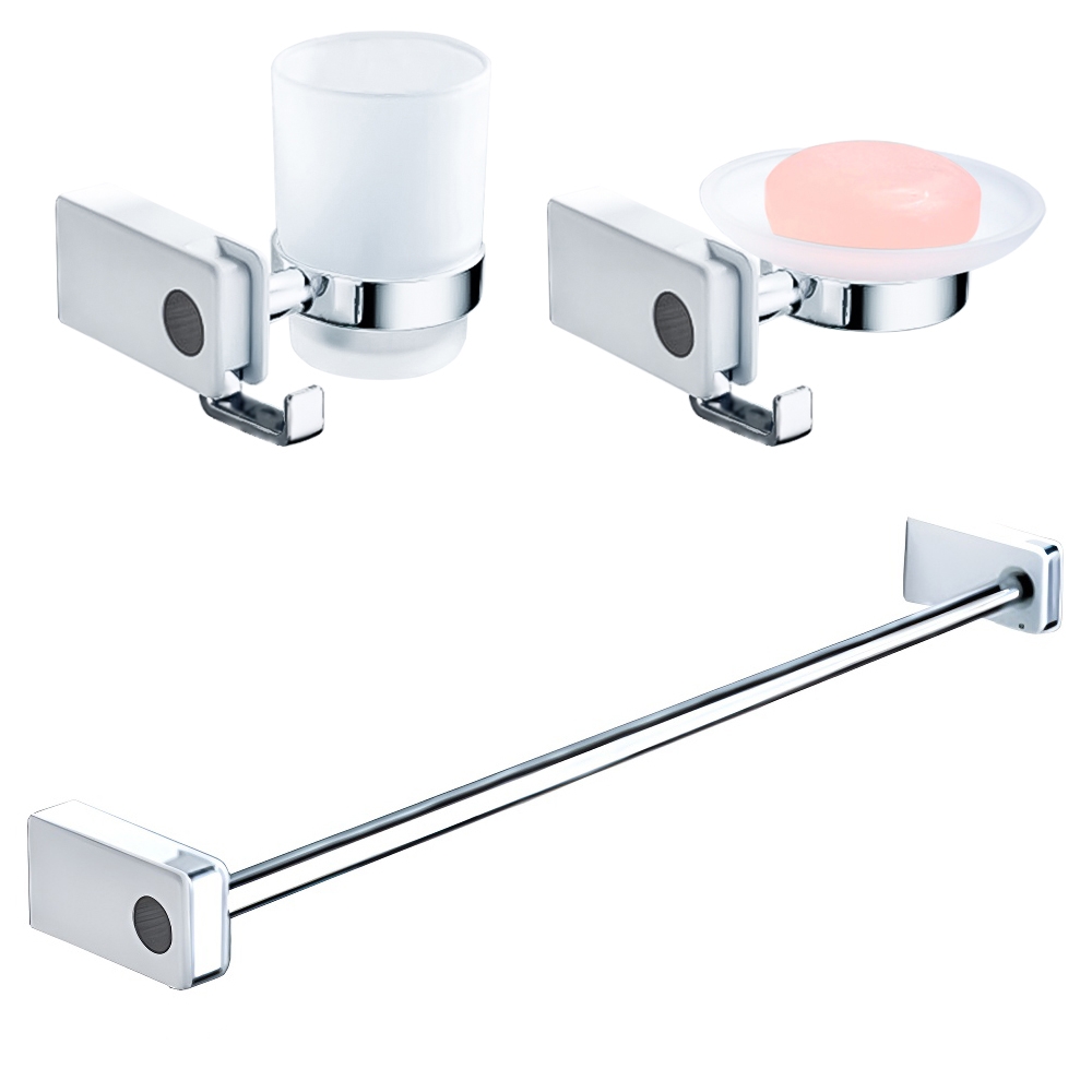 картинка Набор AVS F83 Стакан с крючком+Мыльница+Полотенцедержатель 60