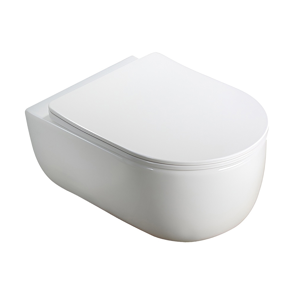 картинка Унитаз подвесной AVS Диапазон безободковый с сиденьем, белый