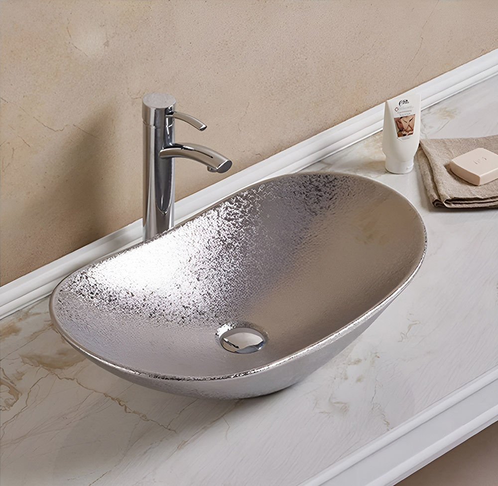 Раковина AVS Одиллия 62x36 серебро