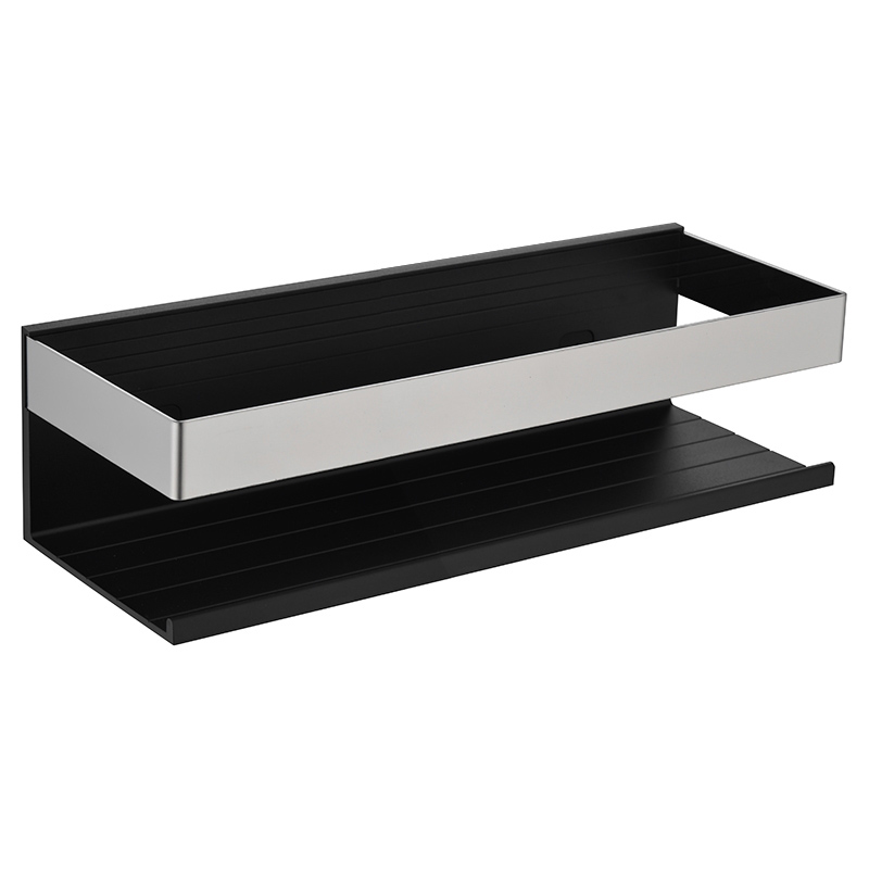 картинка Полка AVS Hilla, 30 см, черный матовый/хром