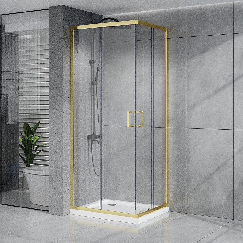 картинка Душевая уголок Azario Вена 100x100x195 , брашированное золото